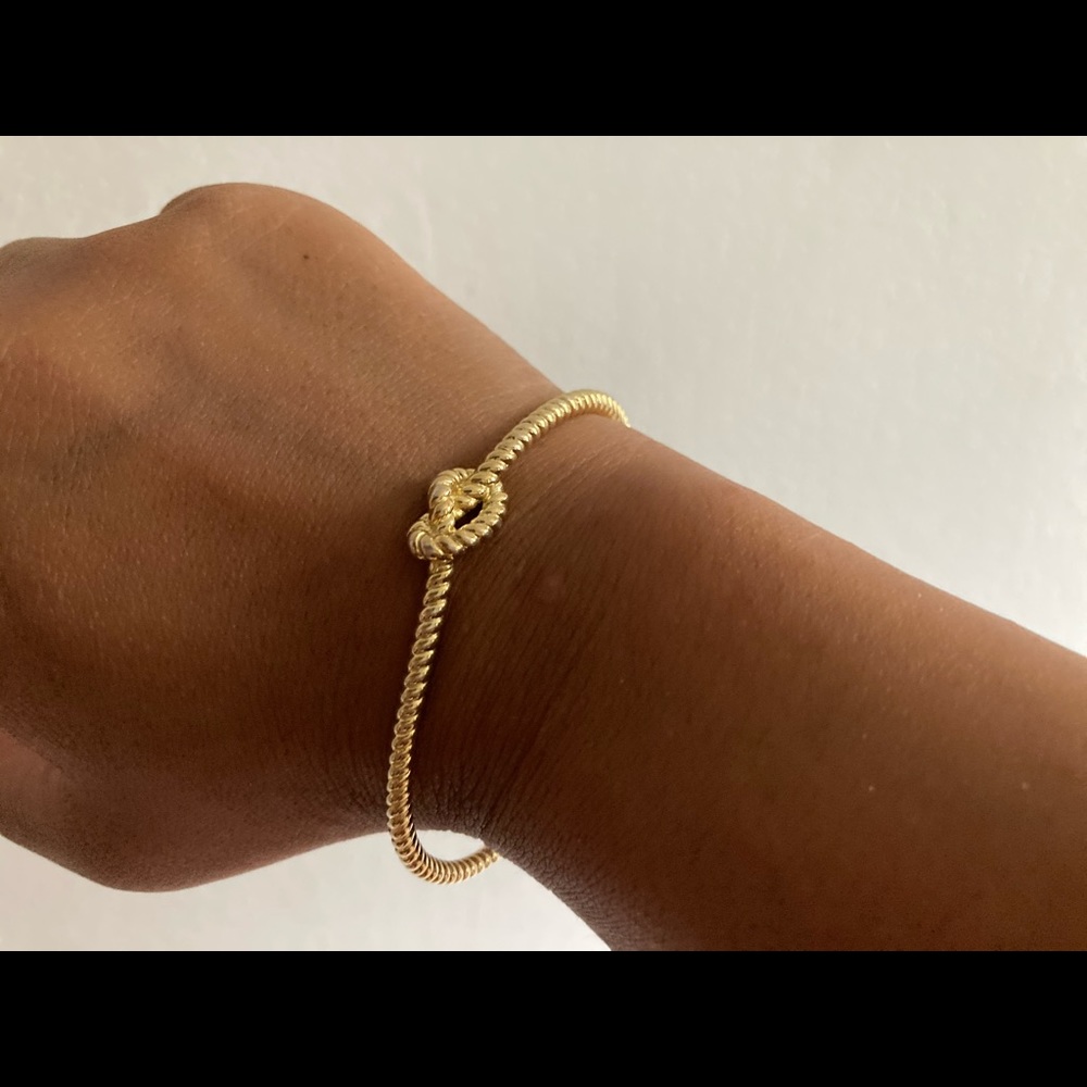 14k gold over 925 sterling silver knot bangle